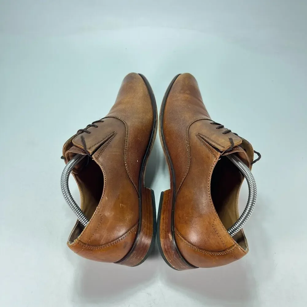 ALDO Oliliria Cognac Brown Tan Lace Up Leather Oxford Dress Shoes Men’s Size 9